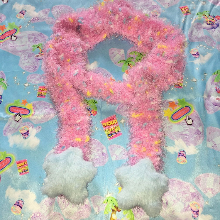 VILZSTUDIOS Colorful Y2K scarf with star design