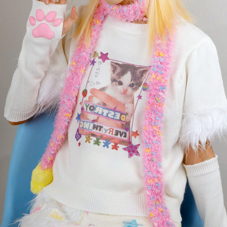 VILZSTUDIOS Colorful Y2K scarf with star design