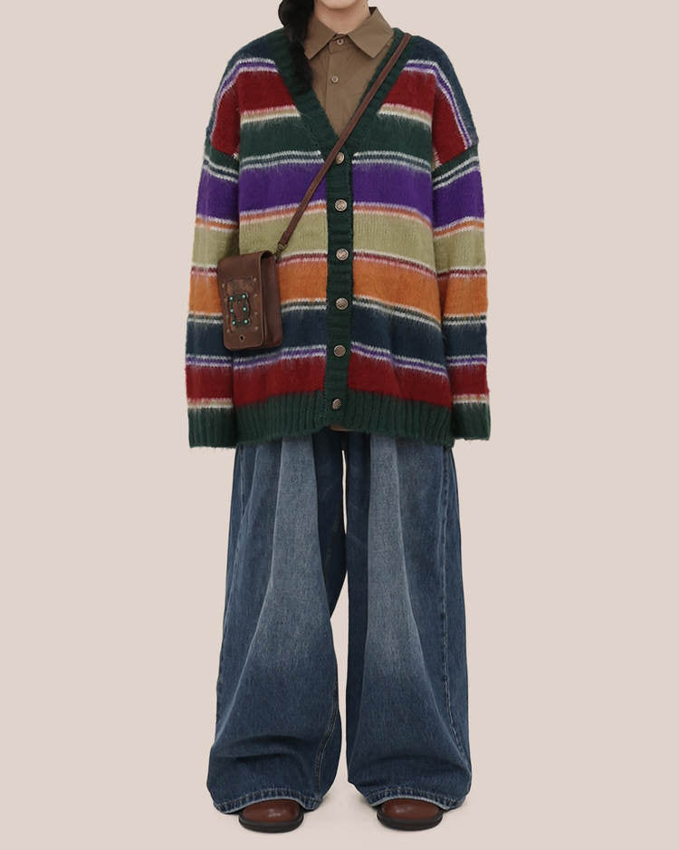 VILZSTUDIOS Y2K striped cozy cardigan from VILZSTUDIOS