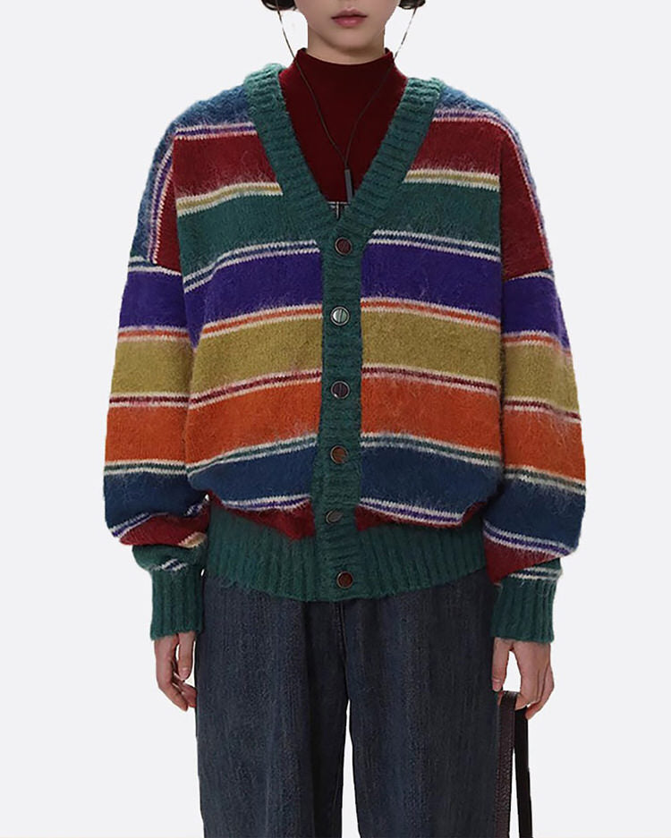 VILZSTUDIOS Y2K striped cozy cardigan from VILZSTUDIOS