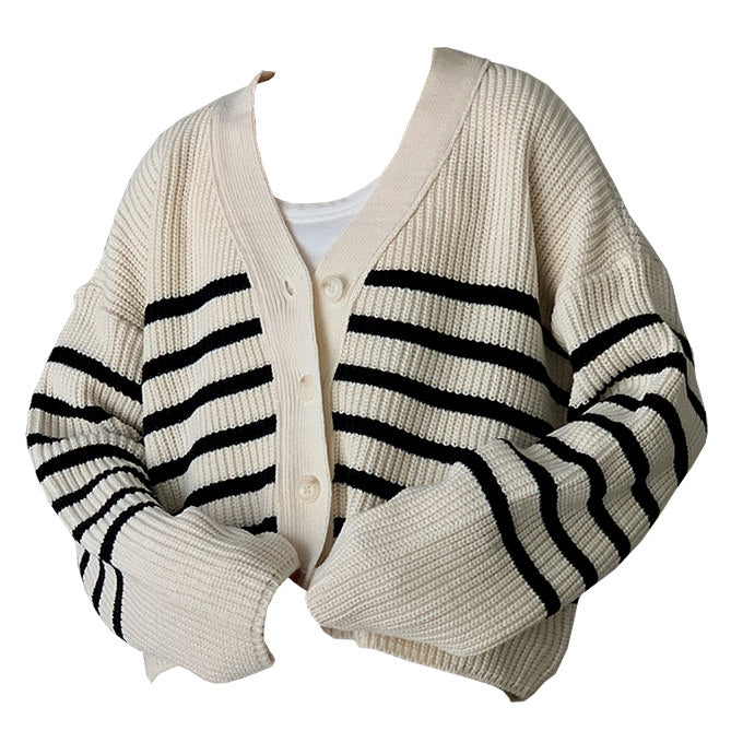 VILZSTUDIOS Striped knit cardigan for fashion-forward styles