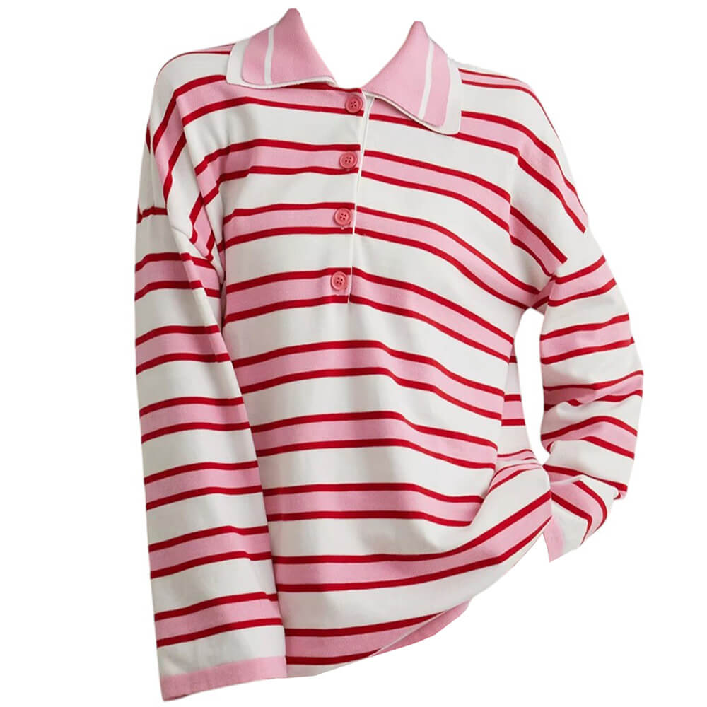 VILZSTUDIOS Oversized polo with stripes and ribbed cuffs