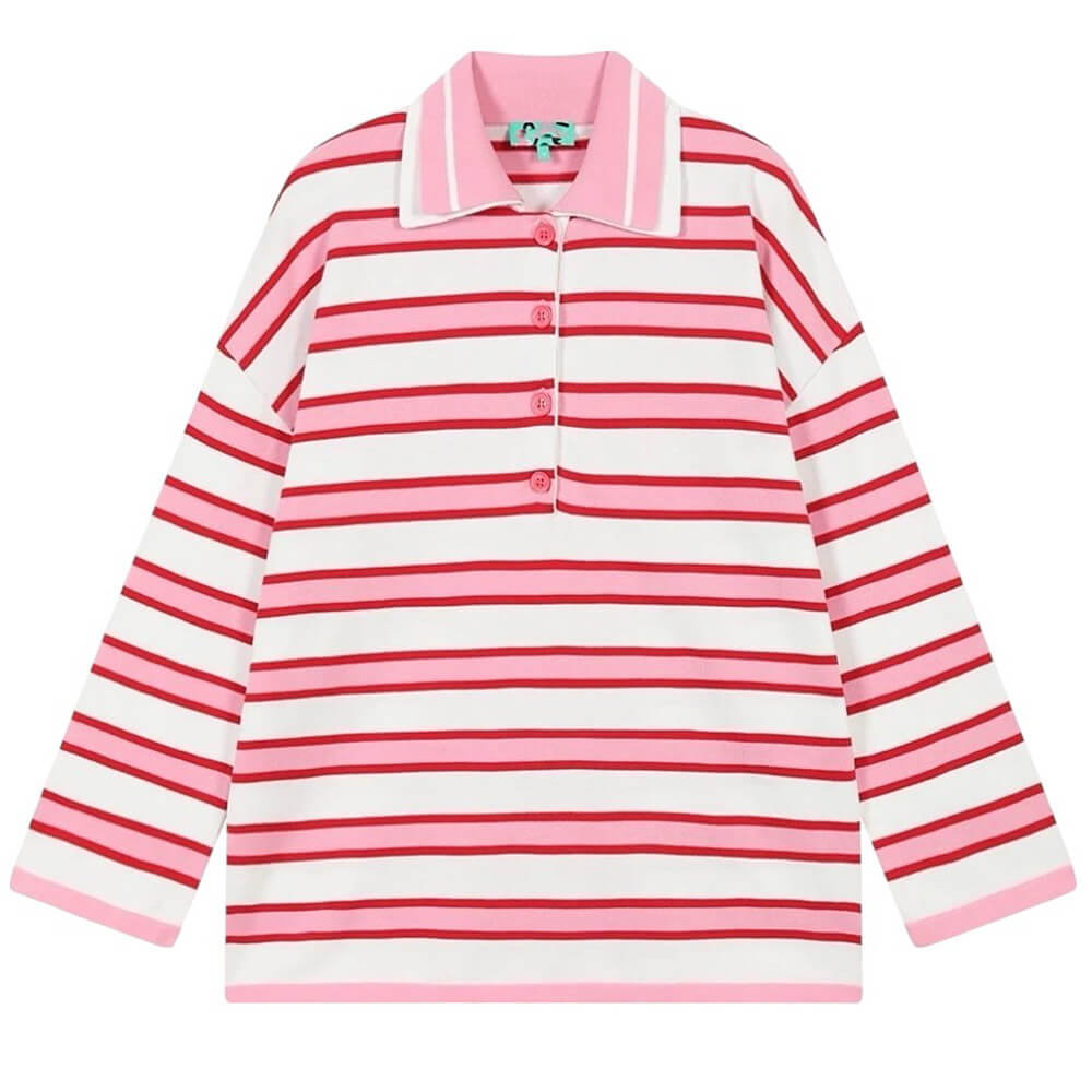 VILZSTUDIOS Oversized polo with stripes and ribbed cuffs