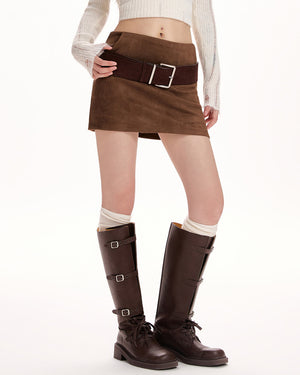 VILZSTUDIOS Y2K suede buckled mini skirt