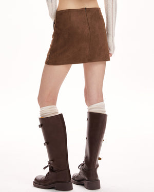 VILZSTUDIOS Y2K suede buckled mini skirt