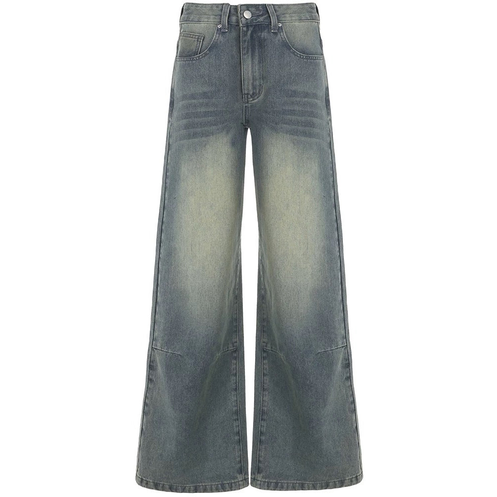 VILZSTUDIOS Y2K washed wide-leg jeans for streetwear fashion