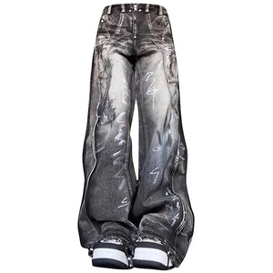 VILZSTUDIOS Wide-leg cargo denim jeans with a washed effect