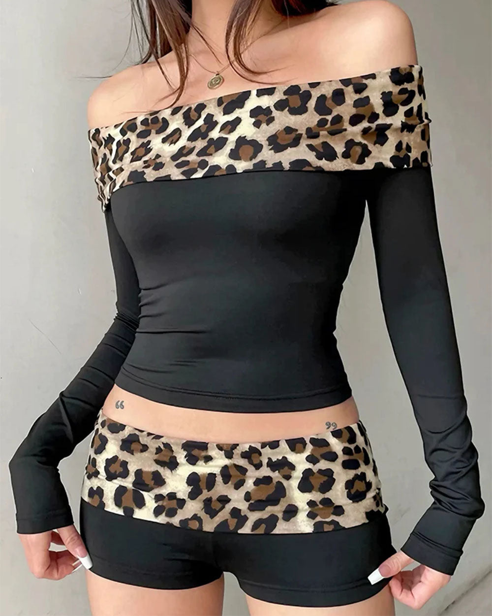 VILZSTUDIOS Stylish bardot top and shorts set for trendy fashion