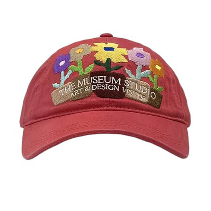 VILZSTUDIOS Floral embroidered cap with adjustable strap