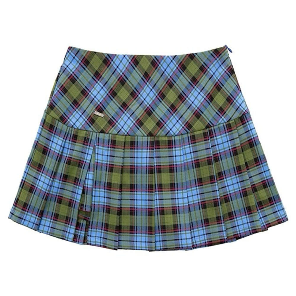 VILZSTUDIOS Youthful plaid pleated mini skirt for trendy style