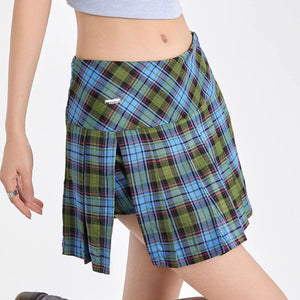 VILZSTUDIOS Youthful plaid pleated mini skirt for trendy style
