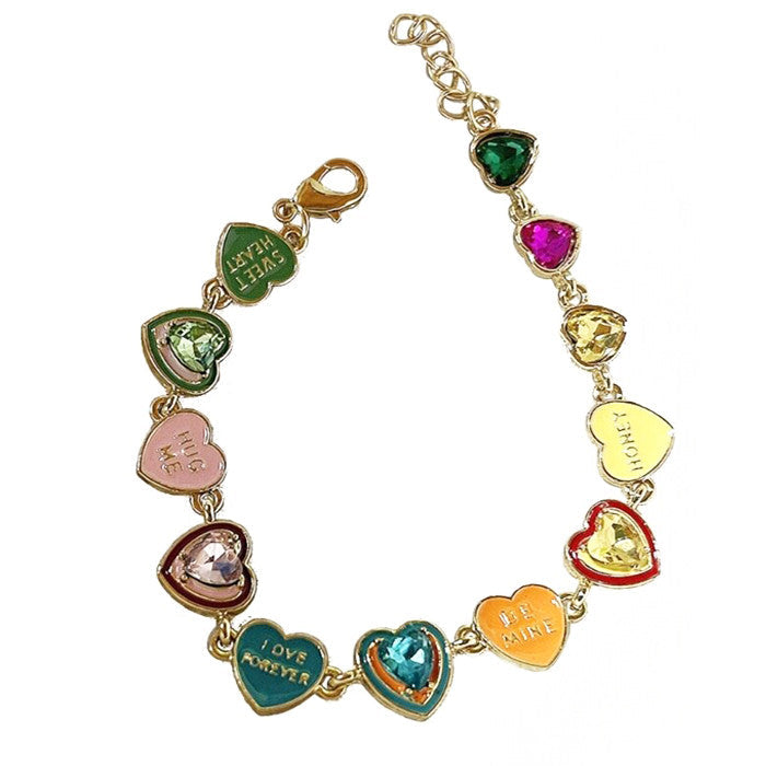 VILZSTUDIOS Colorful hearts bracelet made of zinc alloy